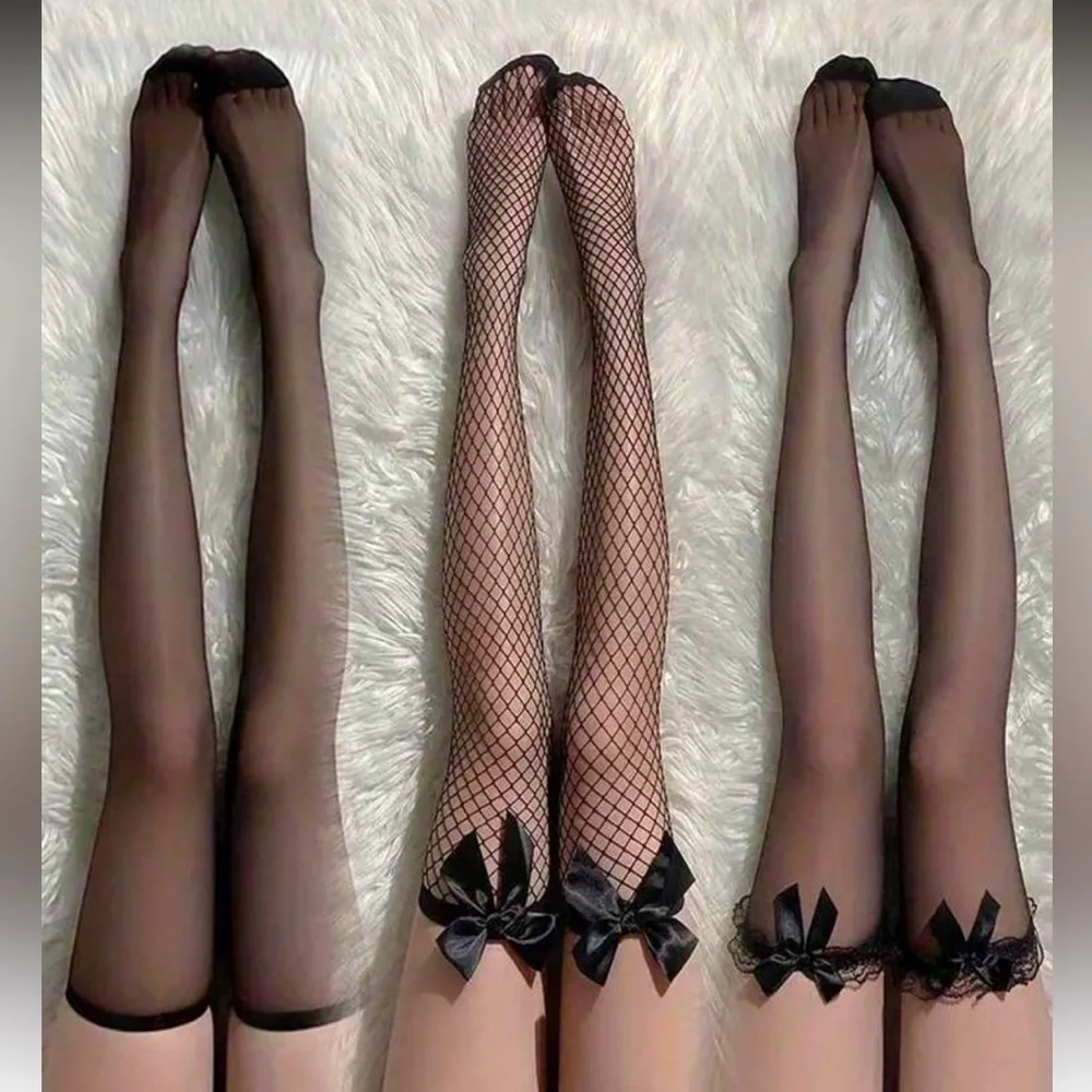 3 pair Set: Black Thigh High Stockings NEW 🏷️